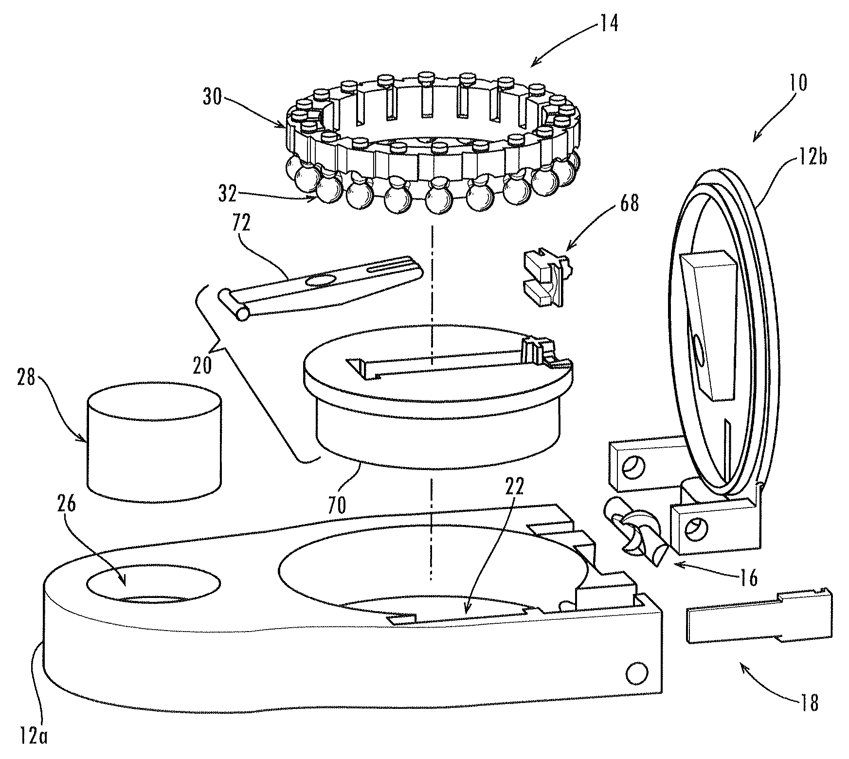 Multi-lancet device with sterility cap repositioning mechanism