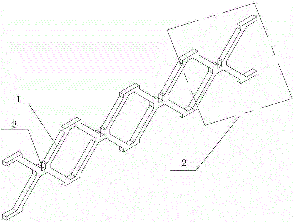 Core material of dot matrix laminboard and manufacturing method of core material by using extruding and interlocking