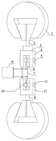 Measuring device and testing method for internal yarn mechanical properties of ceramic matrix composites