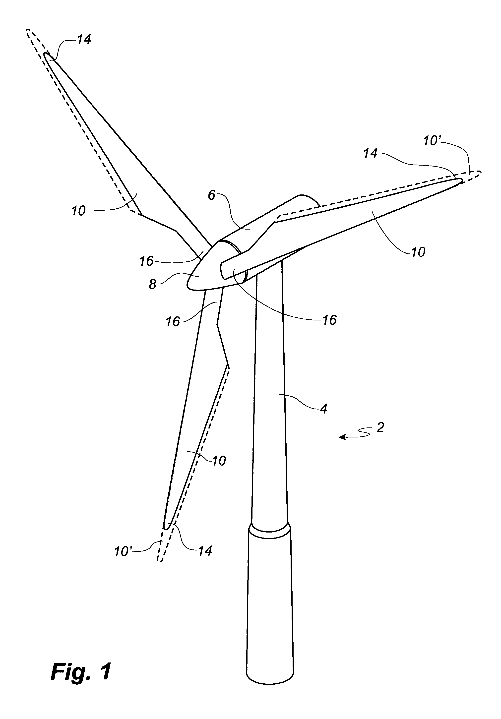 Wind turbine blade with lift-regulating means in form of slots or holes