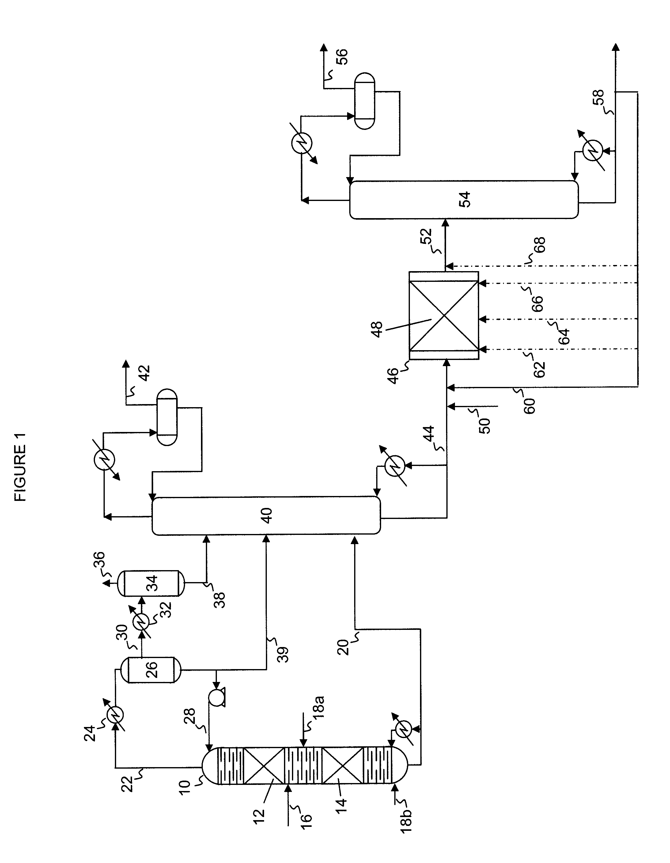 Hydrodesulfurization process with selected liquid recycle to reduce formation of recombinant mercaptans