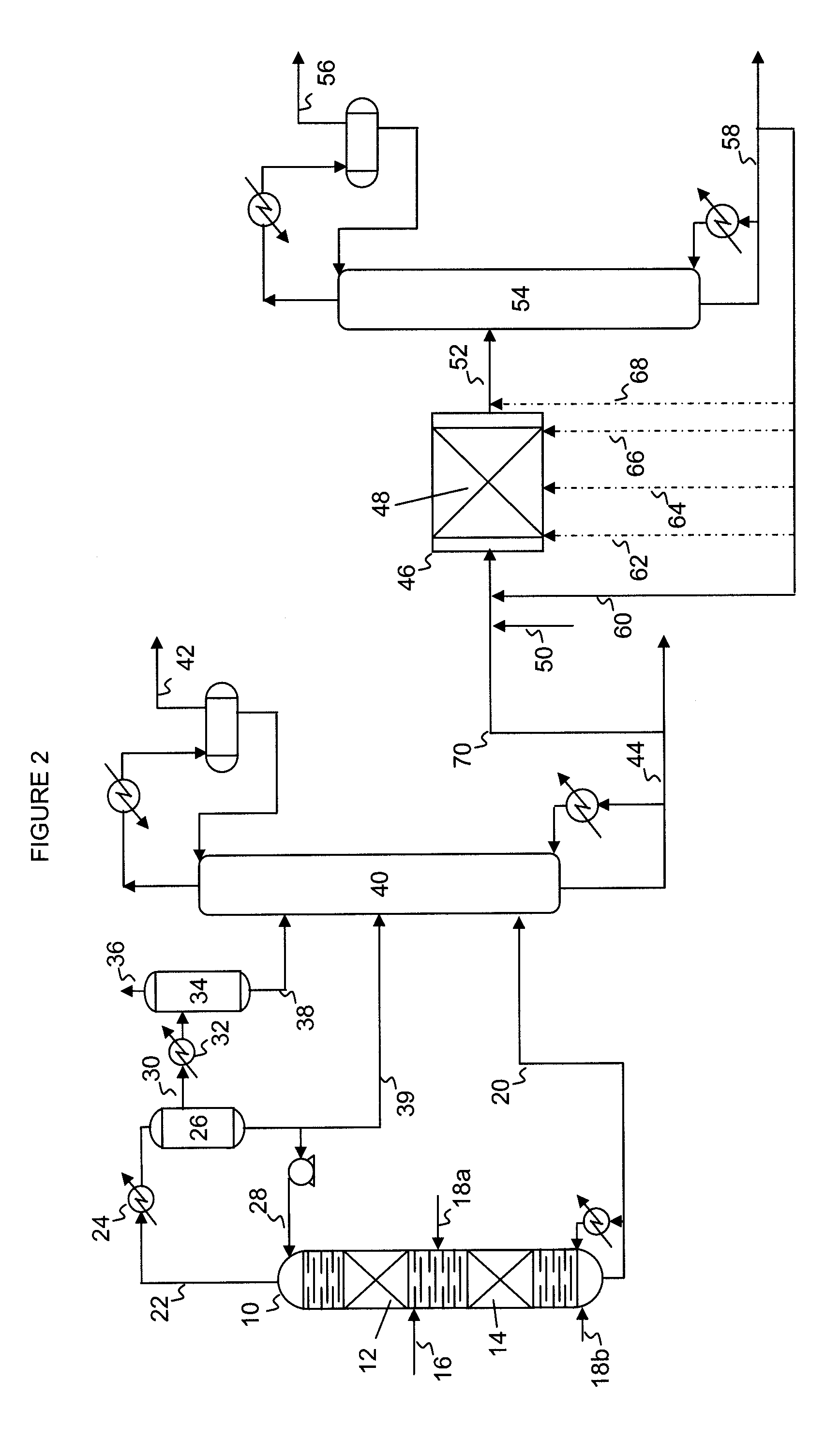 Hydrodesulfurization process with selected liquid recycle to reduce formation of recombinant mercaptans