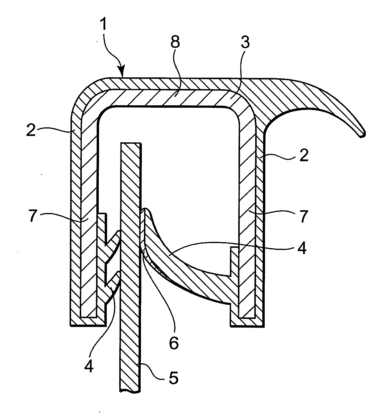 Extrusion molded product having core material