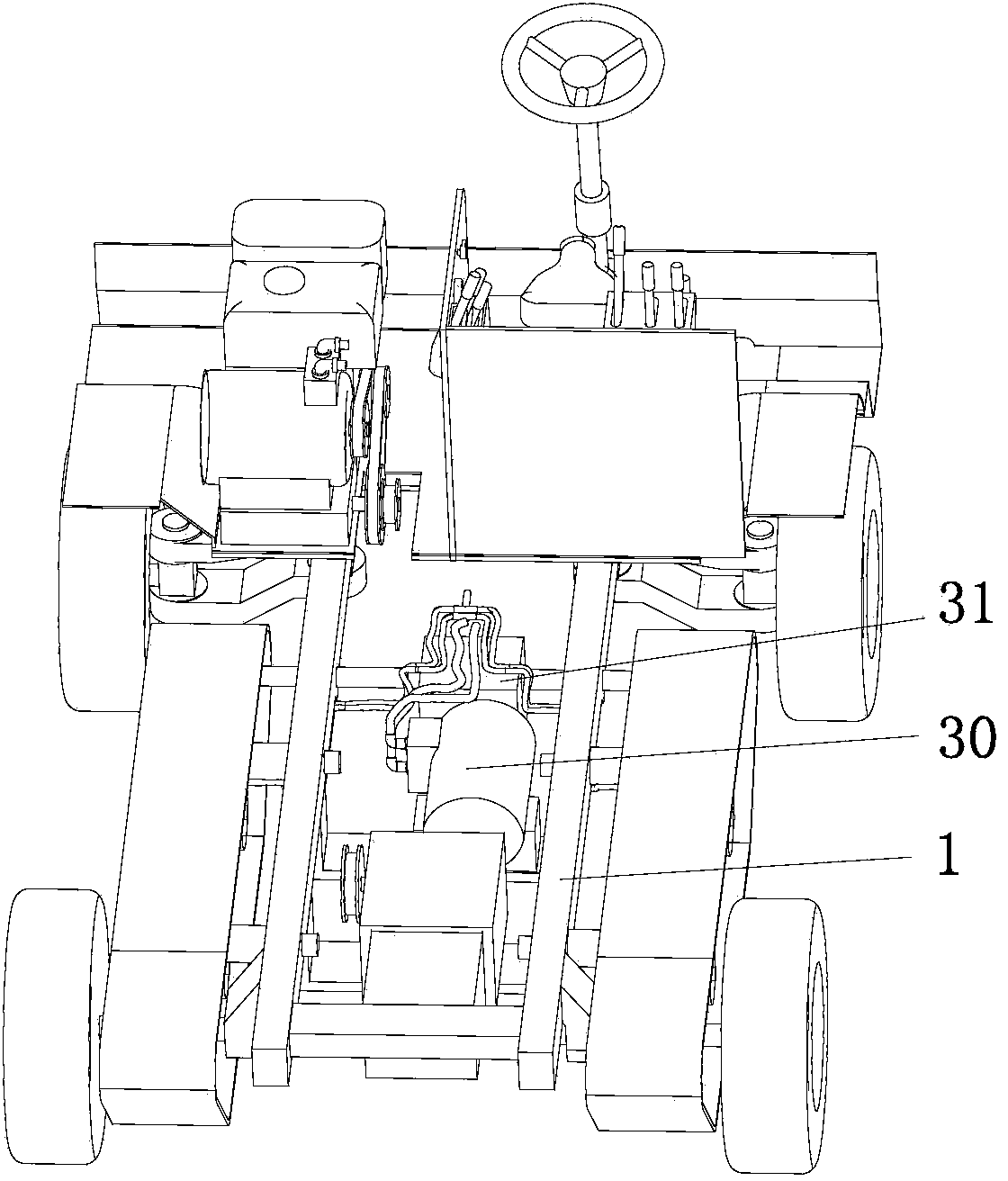 Tracked and wheeled switchable traveling chassis