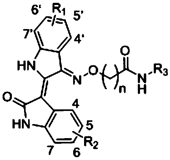 Indirubin derivative and application of indirubin derivative used as dual-target inhibitor of CDK/HDAC