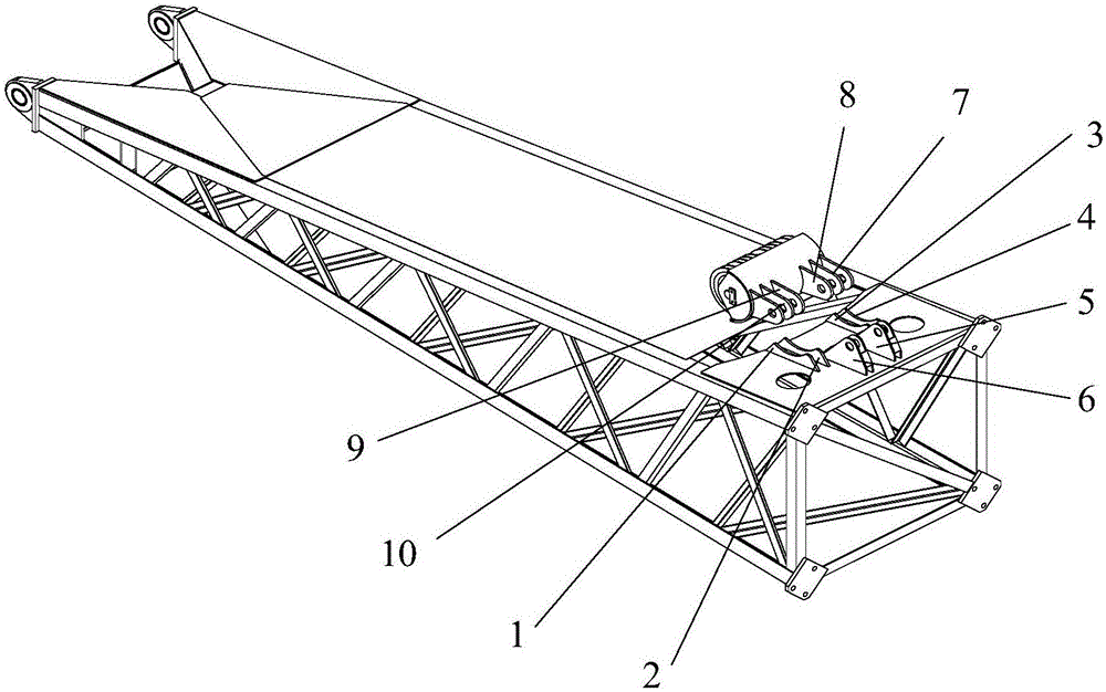 Dynamic compaction machine and luffing boom thereof