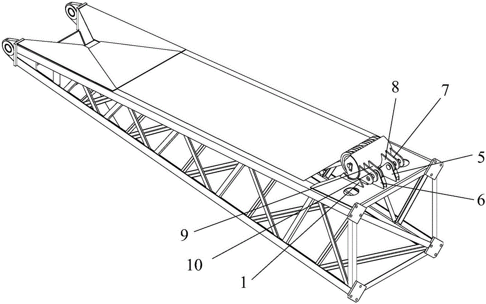 Dynamic compaction machine and luffing boom thereof