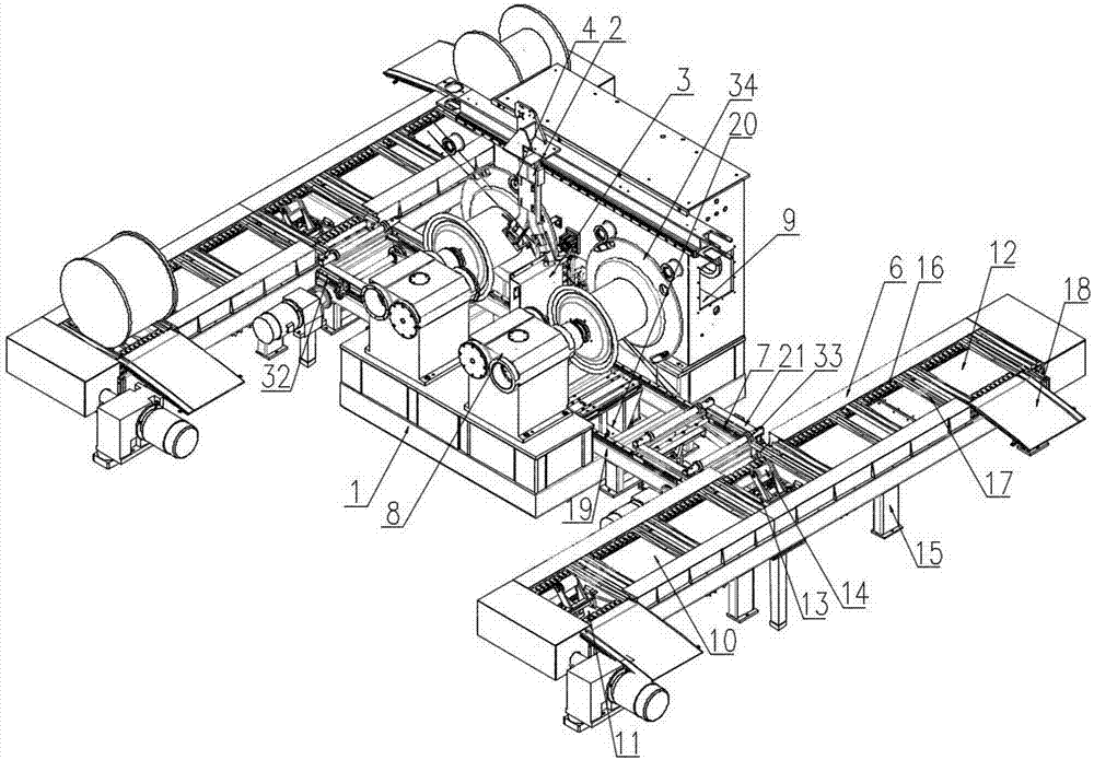 Full-automatic dual-coil continuous take-up machine