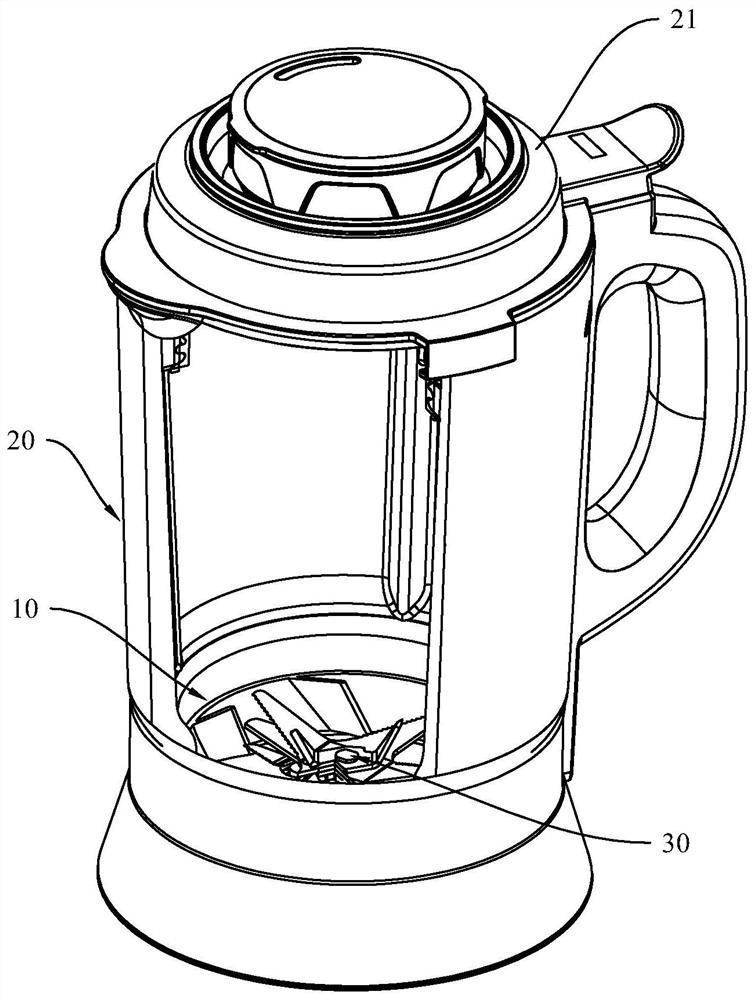 Guide vane assembly and food processor