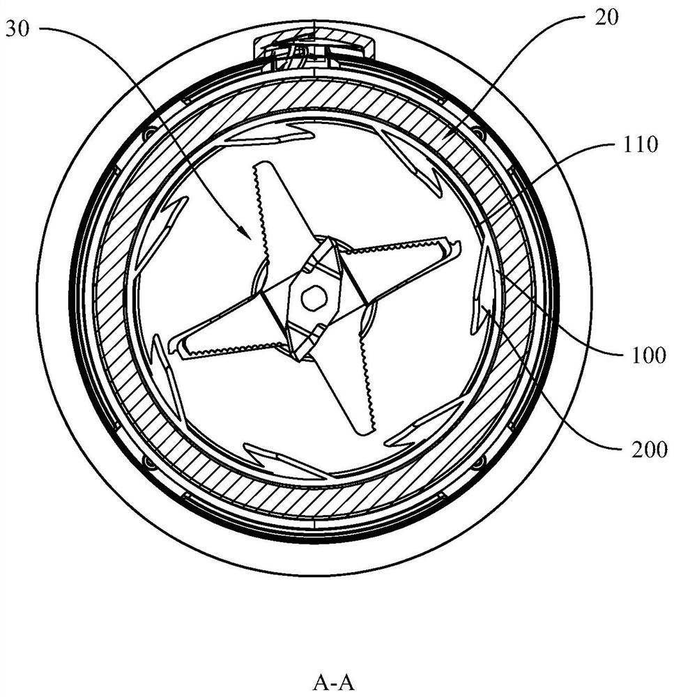 Guide vane assembly and food processor