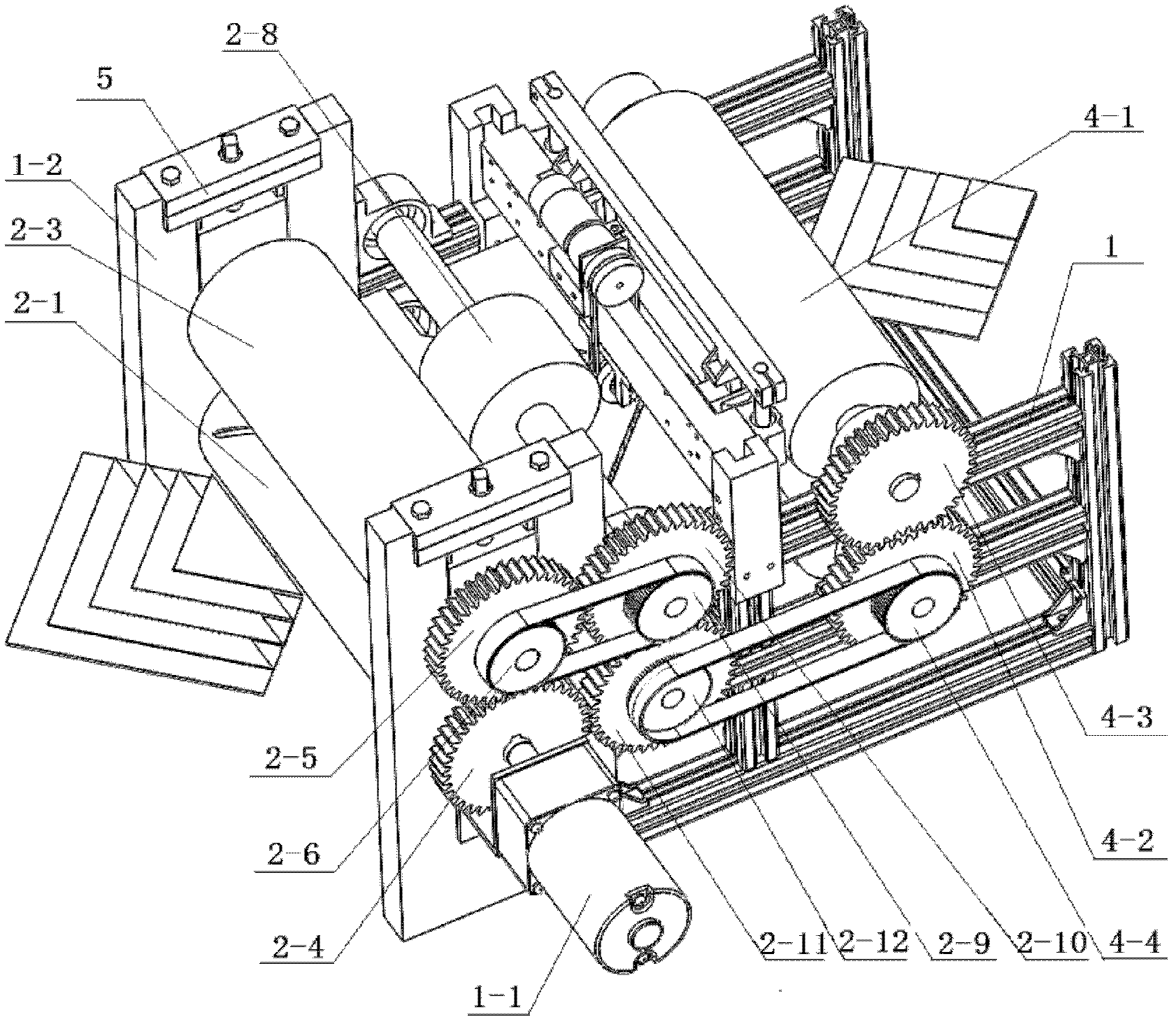 Crease folding module of napkin folding production line