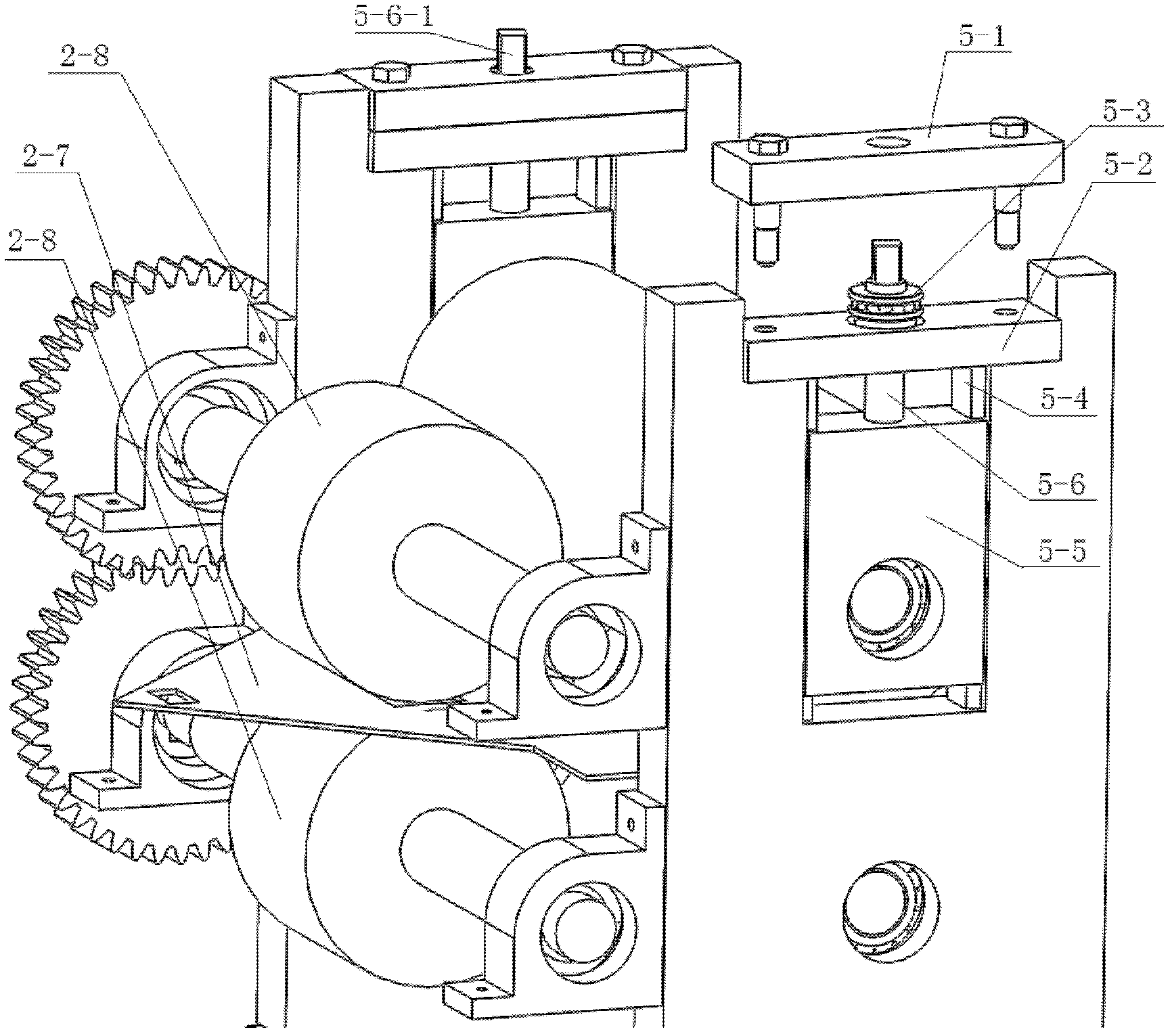 Crease folding module of napkin folding production line