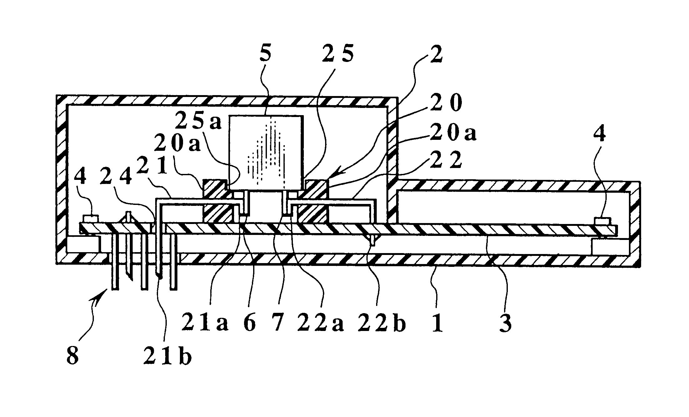 Mounting structure for a relay arranged on a printed circuit board