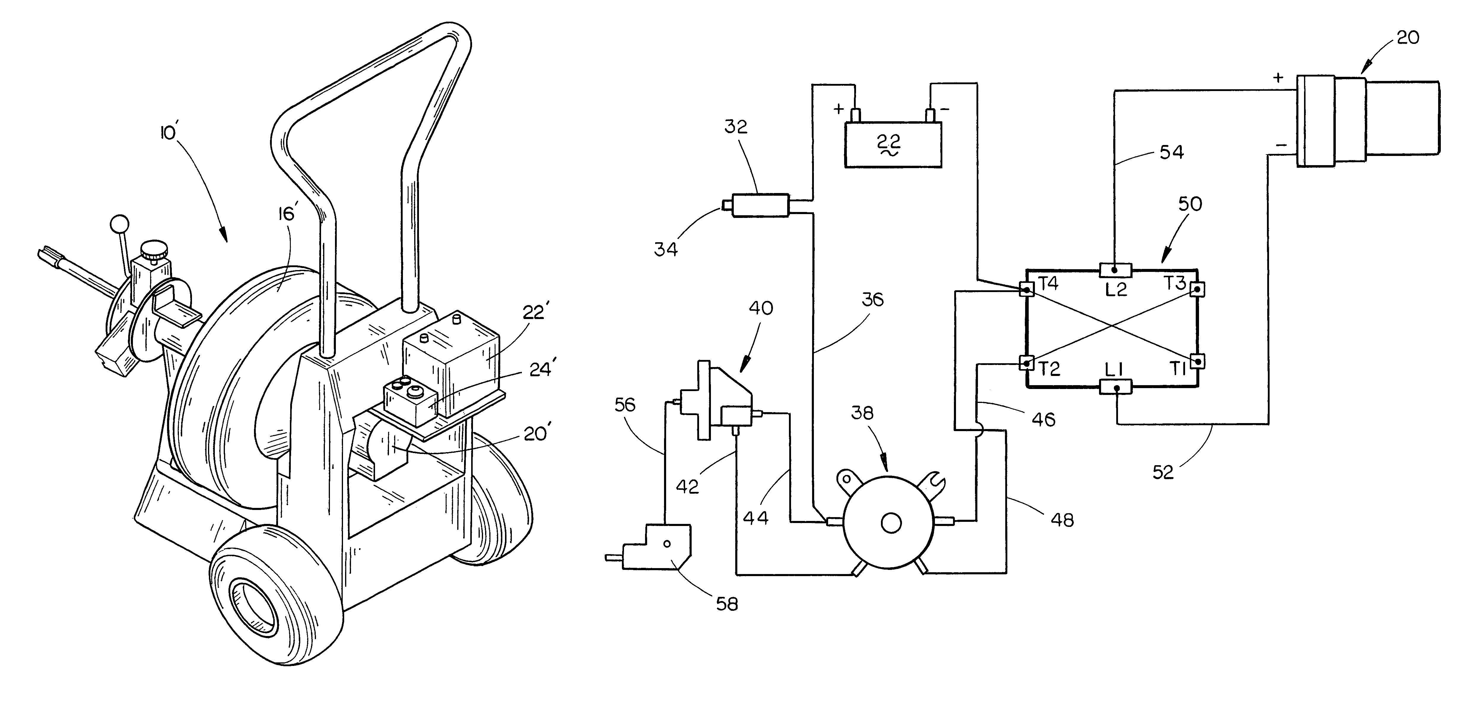 Battery-powered sewer and drain cleaner