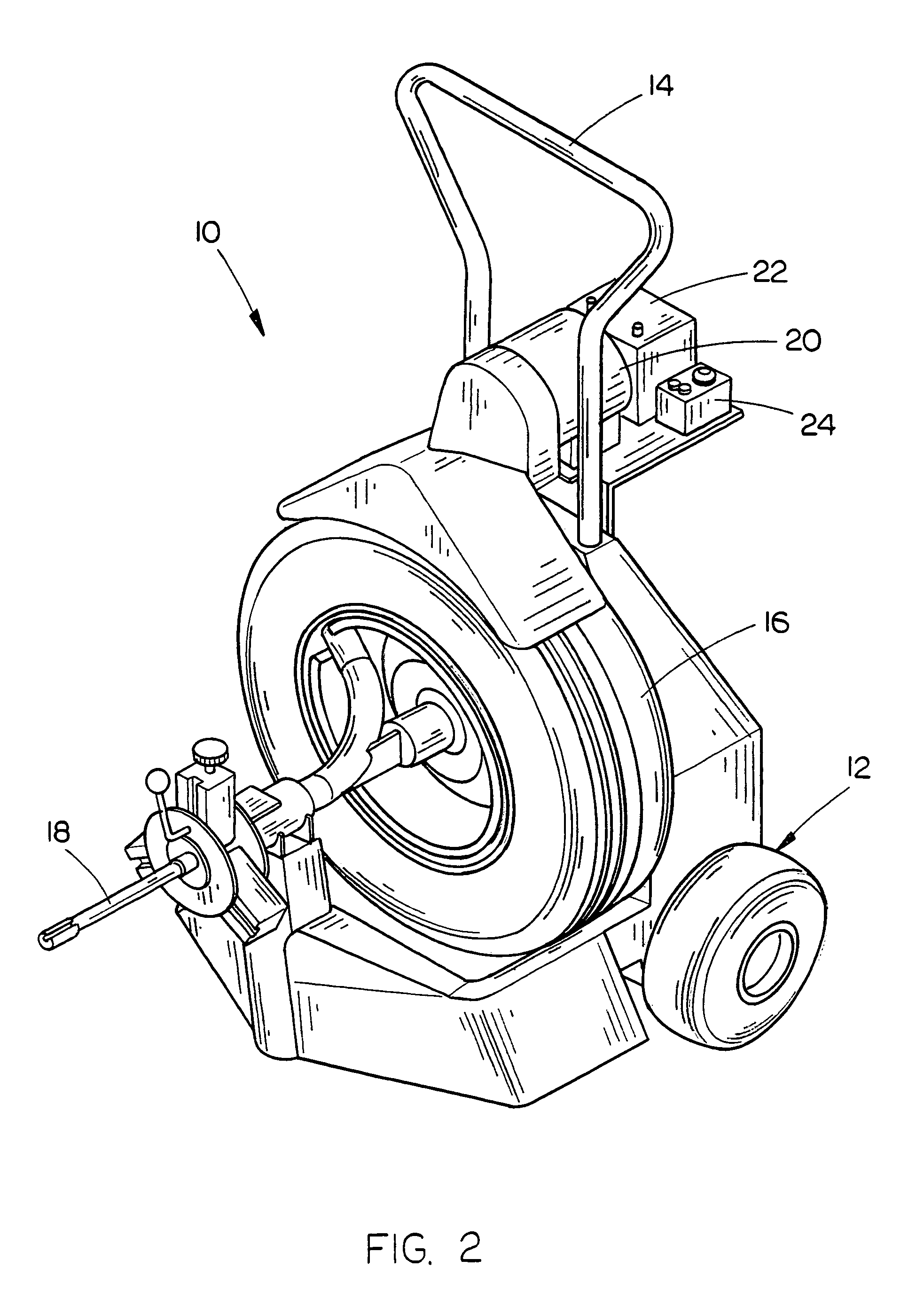 Battery-powered sewer and drain cleaner