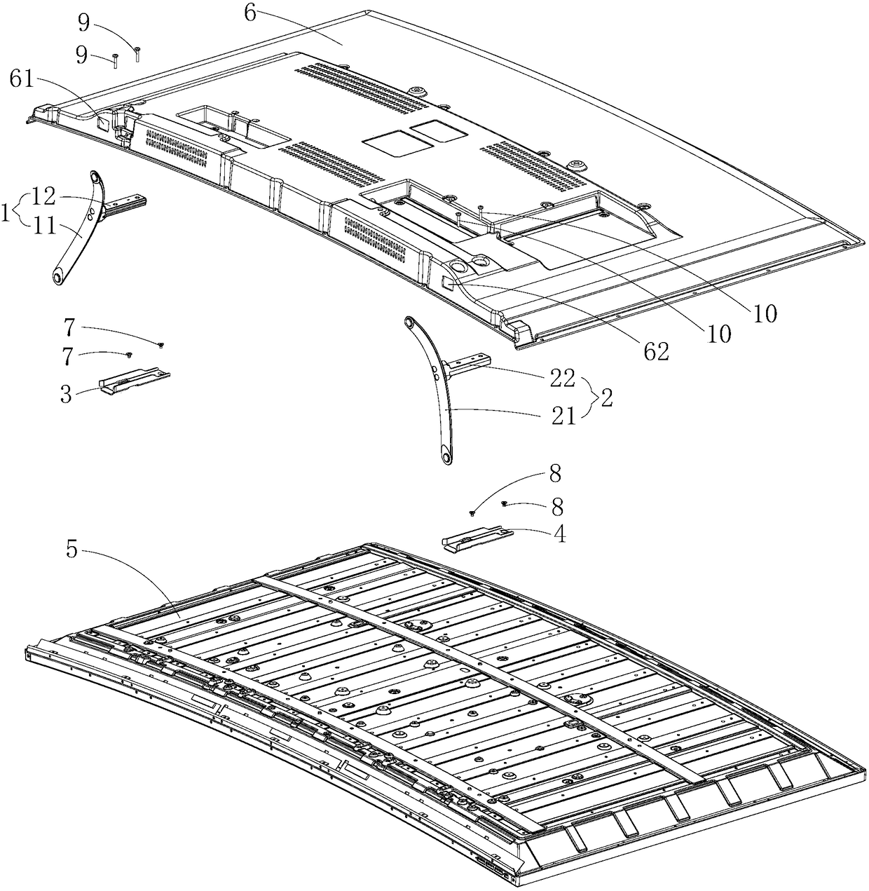 Double base structure of liquid crystal display device and liquid crystal display device