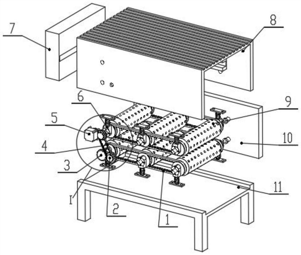 Raw material rapid drying device for log furniture production