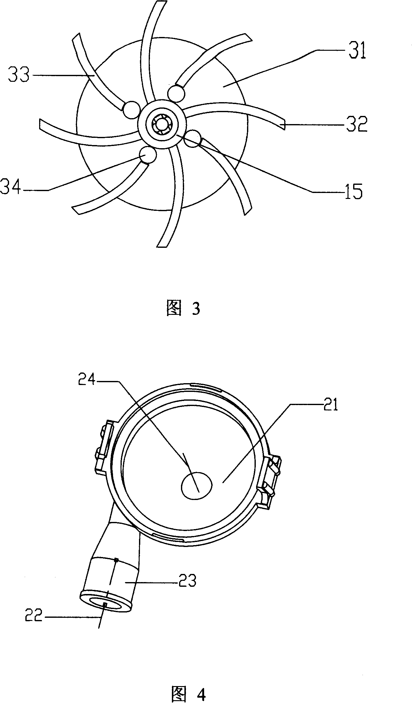 Draining pump of air-conditioning plant