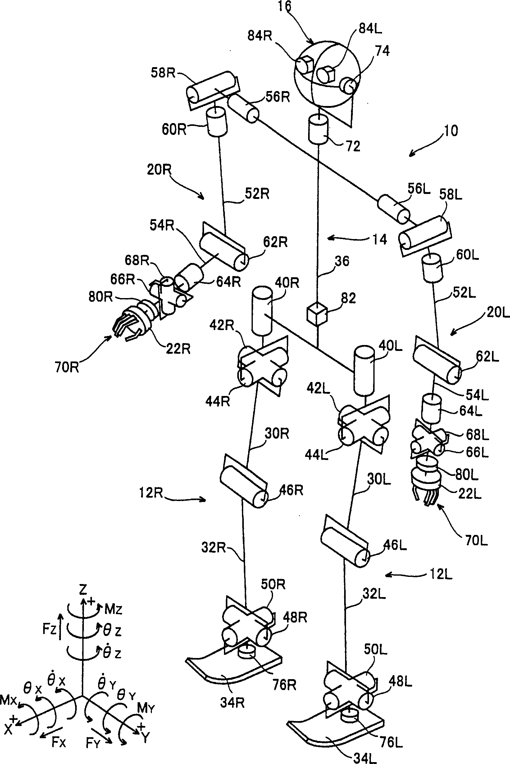 Legged mobile robot control system