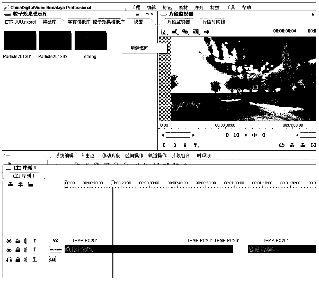 Method and device for overlaying particle files and videos