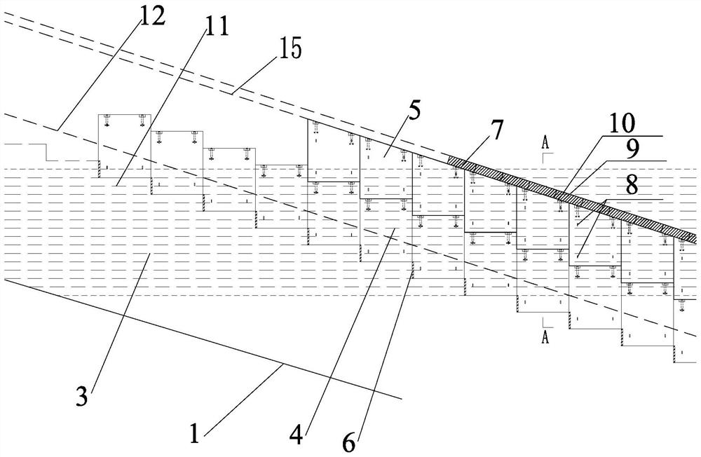 A kind of construction method of concrete in the climbing corridor part of roller compacted concrete dam