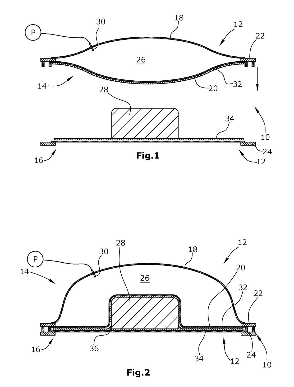 Evacuable flexible leakage test chamber