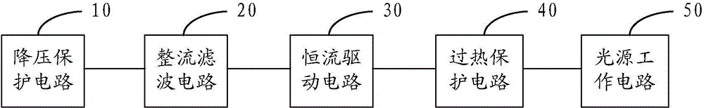 Overheating protection circuit, LED (light-emitting diode) drive circuit and lamp