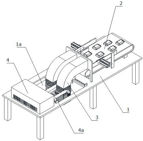 Automatic packaging bag stacking device with dust collection function