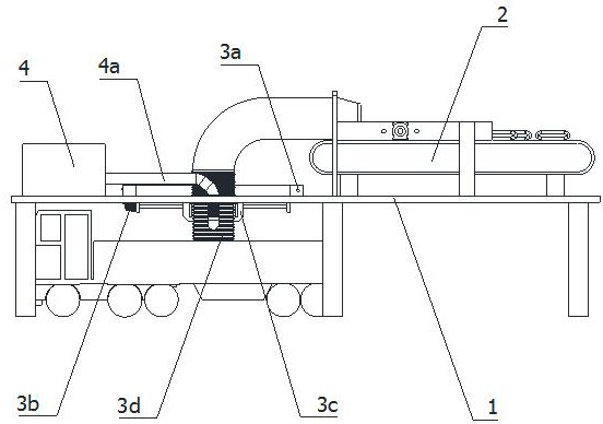 Automatic packaging bag stacking device with dust collection function