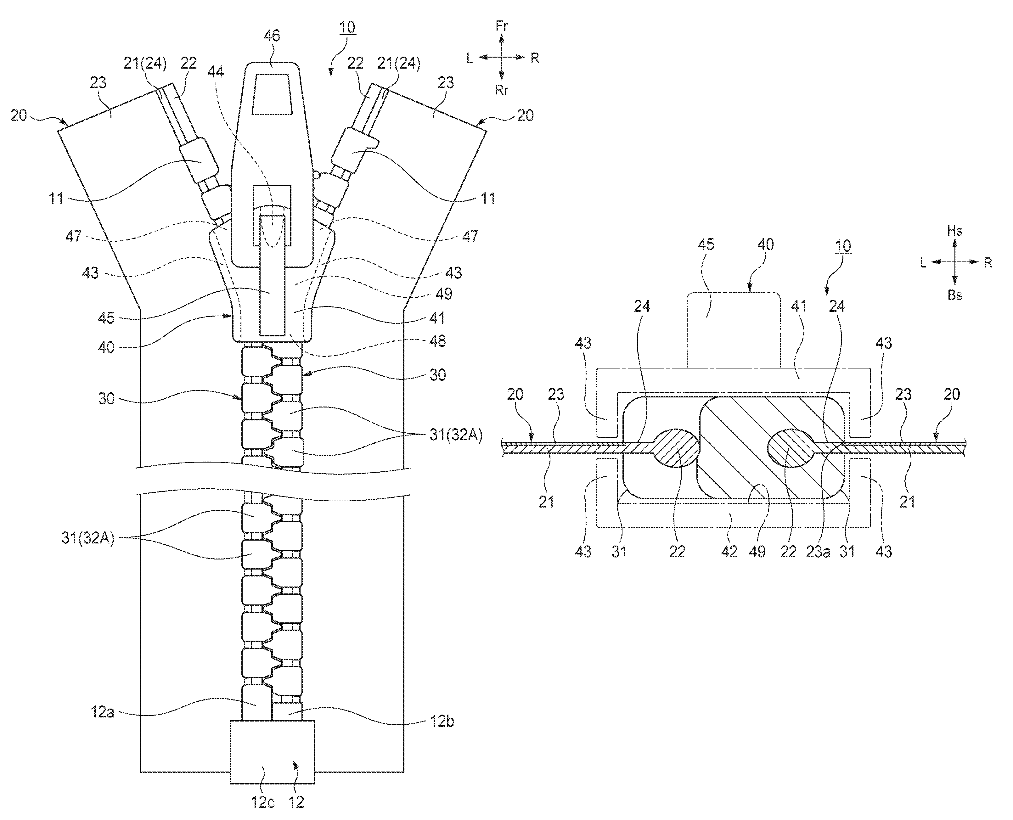 Liquid-tight slide fastener