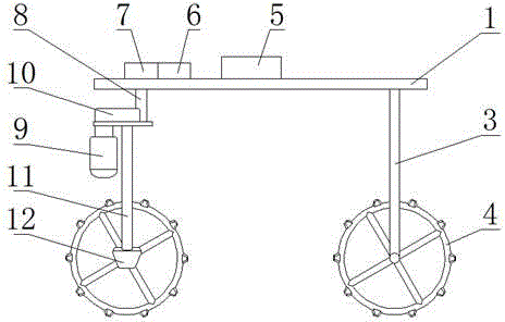 Remotely-controlled three-wheel agricultural locomotive with high passing ability