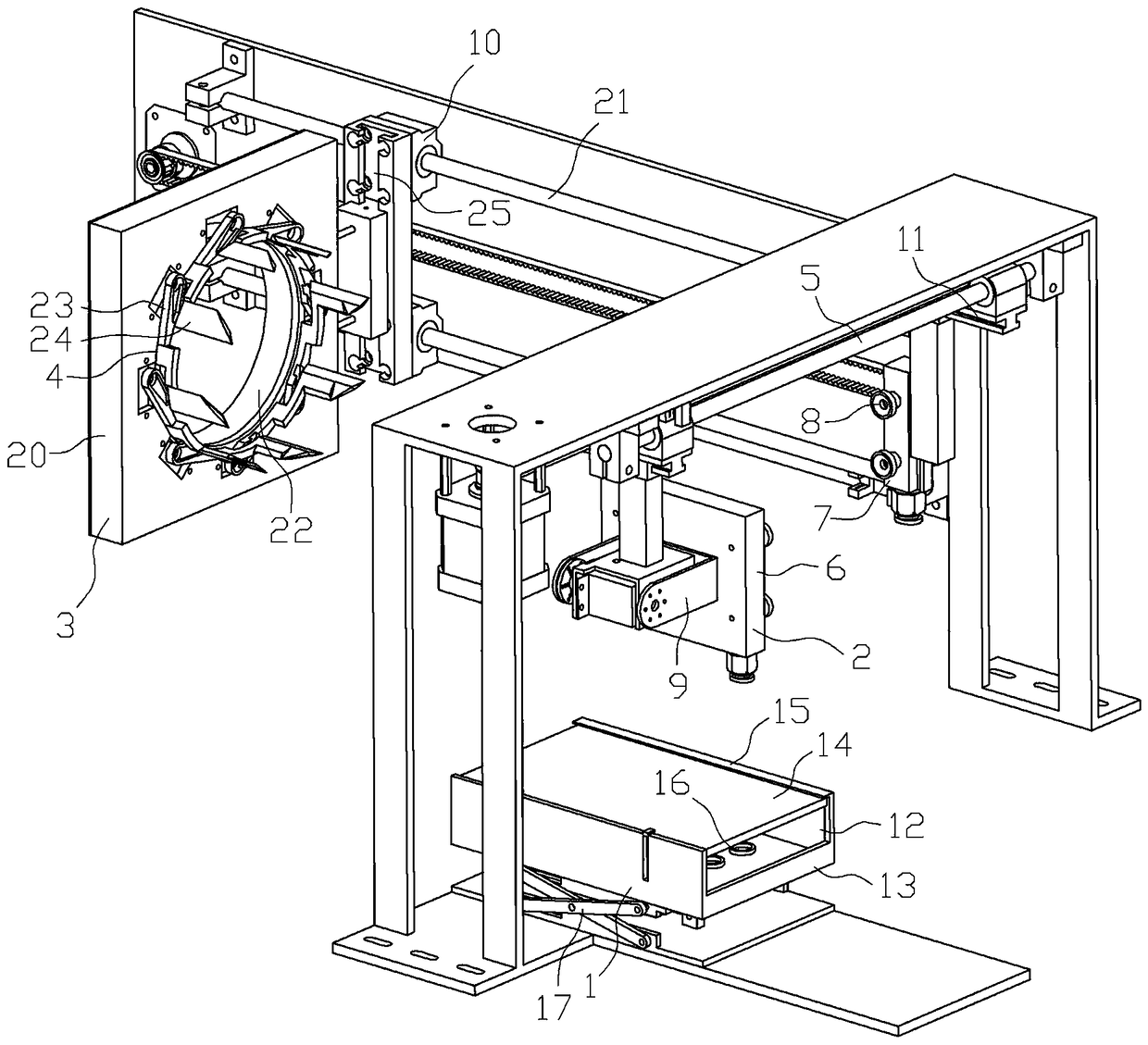 Horizontal mushroom automatic bagging machine