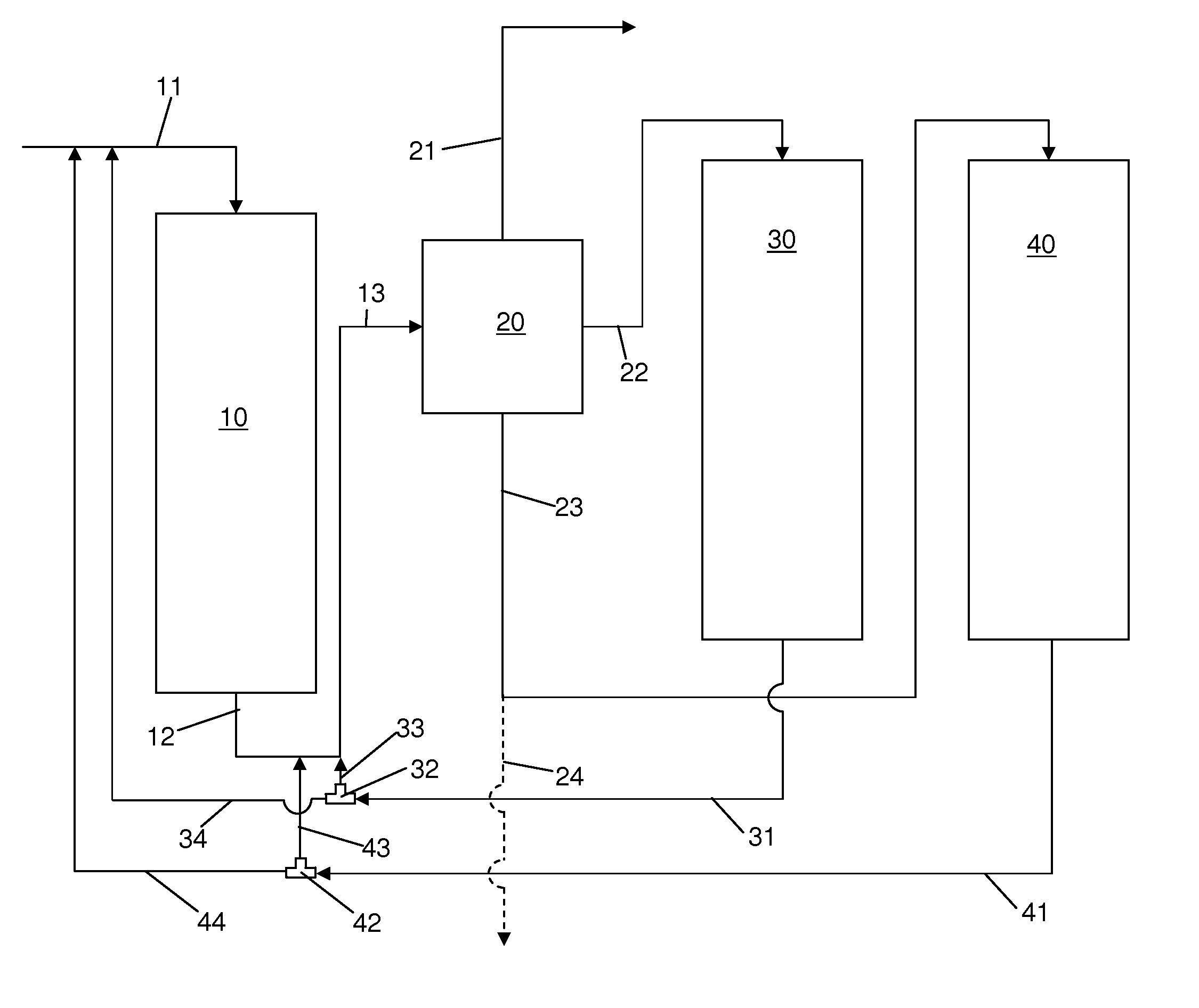 Pressure cascaded two-stage hydrocracking unit