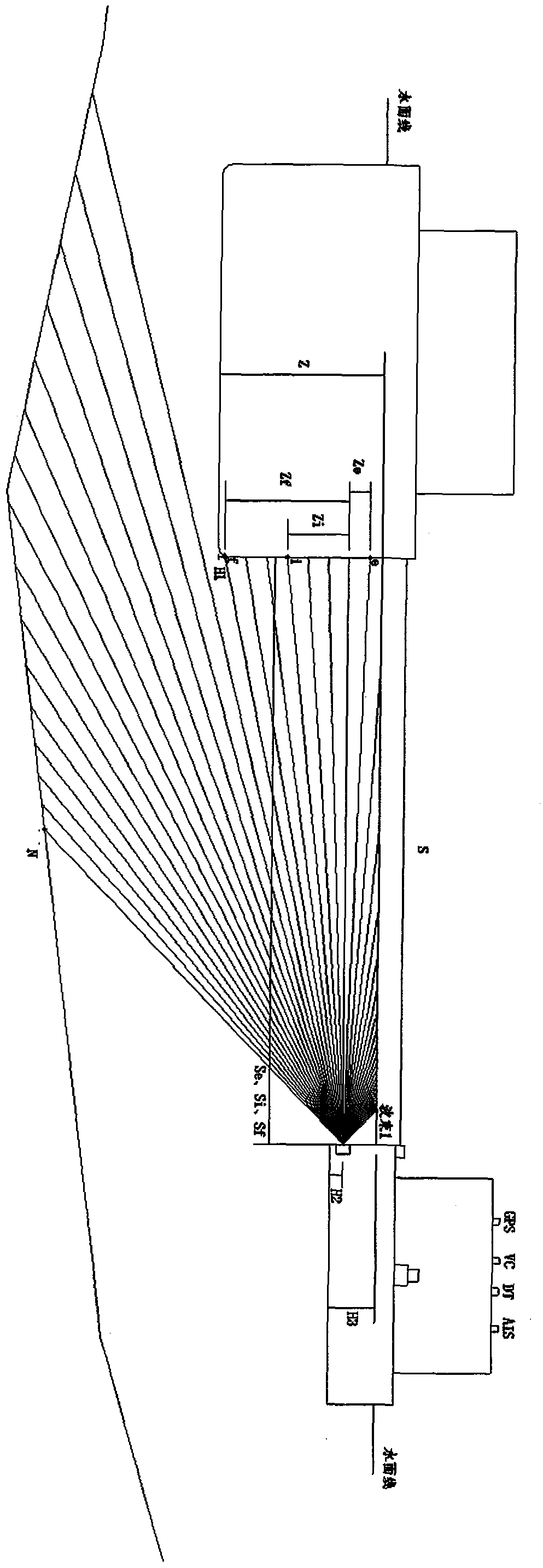 A ship-mounted ship draft automatic detection system