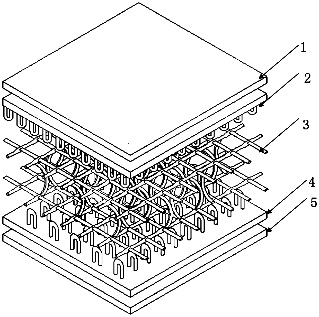 Integrally-formed sandwich structure and production technology thereof