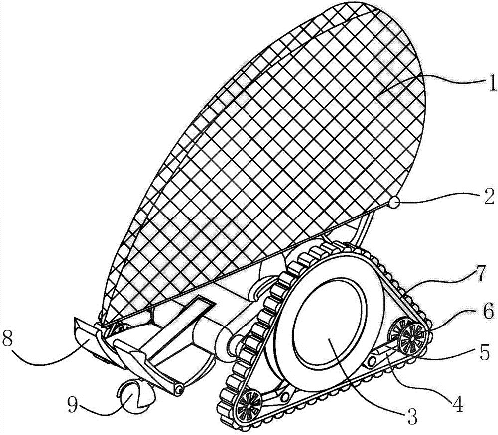 A mesh-covered medical care wheelchair