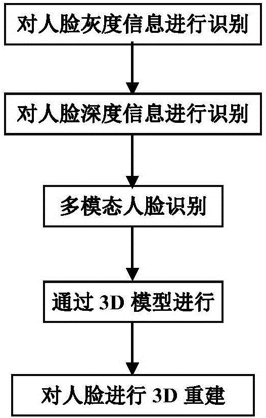 Three-dimensional face reconstruction method based on gray scale and depth information