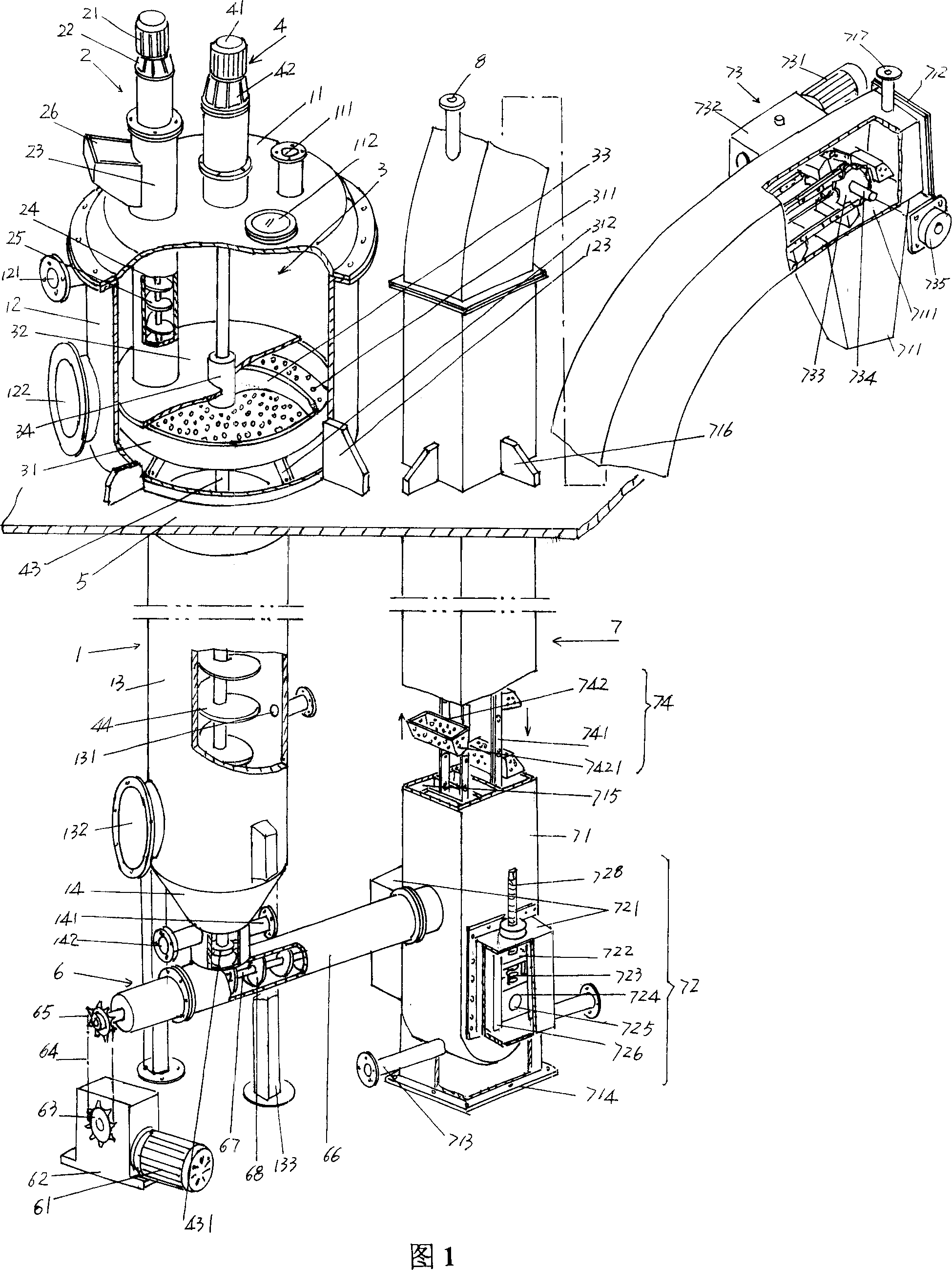 Equipment for continuous extraction of fish protein