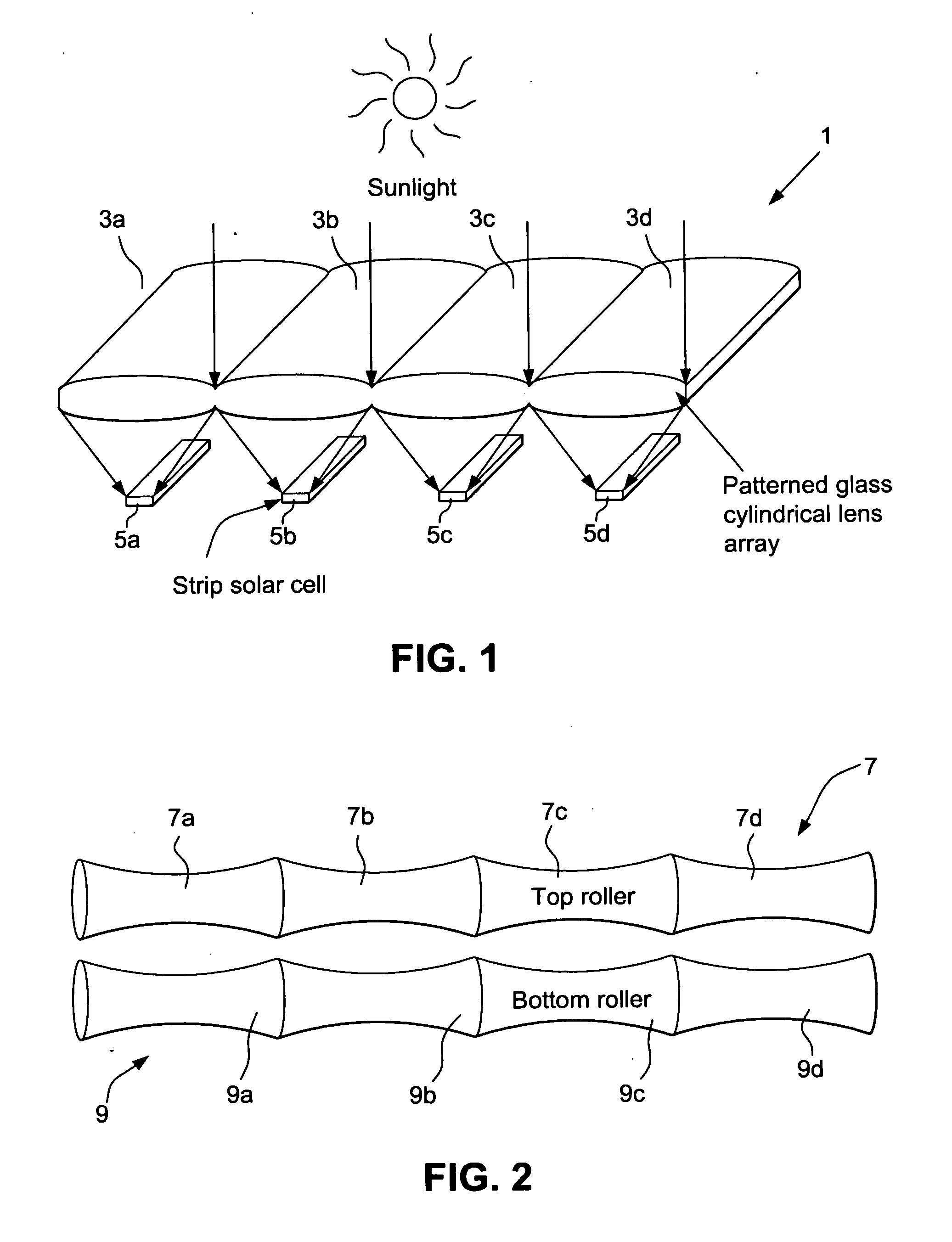 Patterned glass cylindrical lens arrays for concentrated photovoltaic systems, and/or methods of making the same