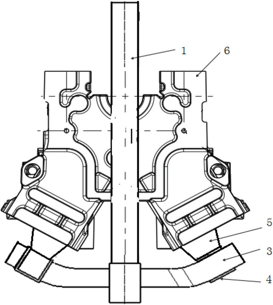 Pouring system for casting diesel engine block casting