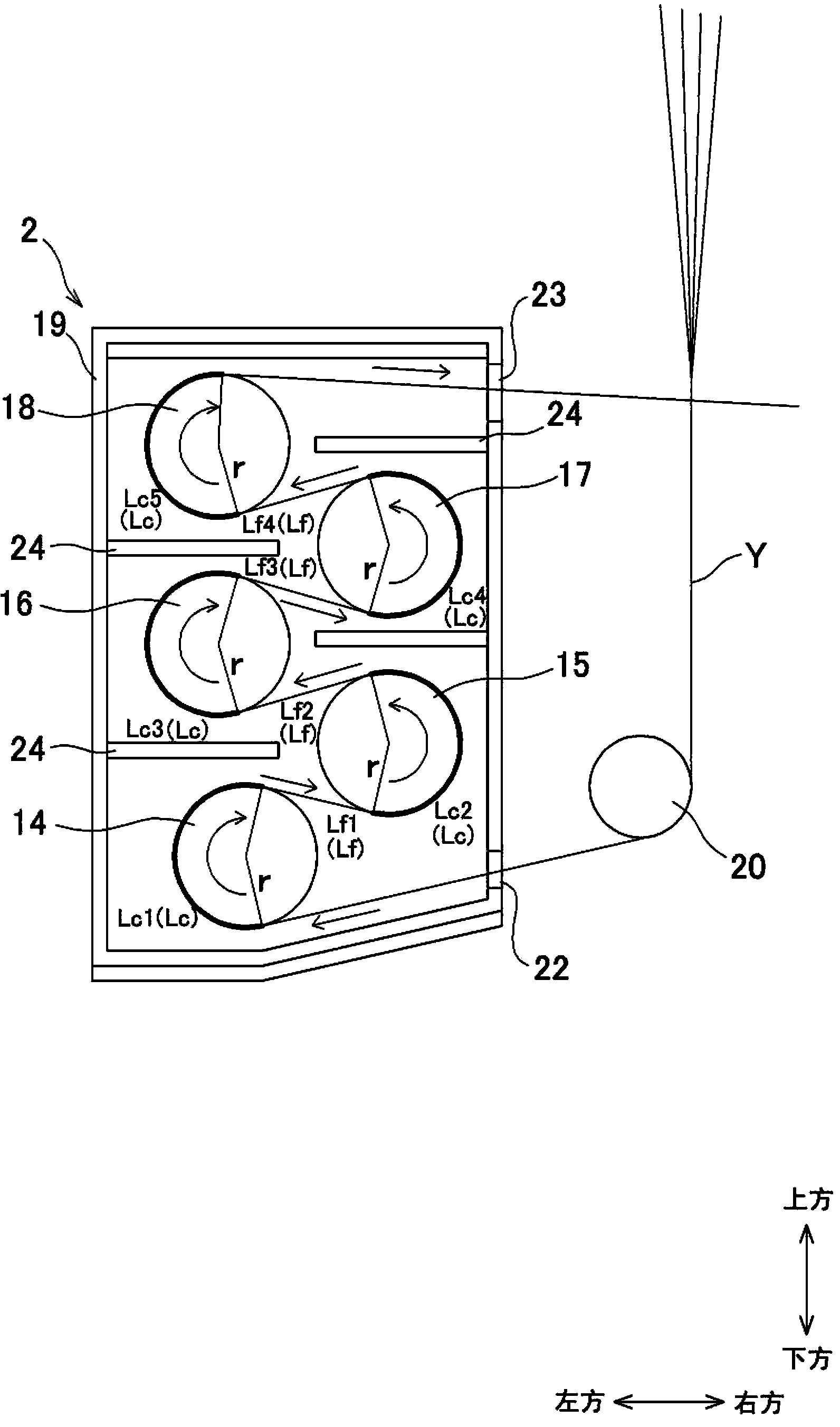 Spun yarn drawing apparatus