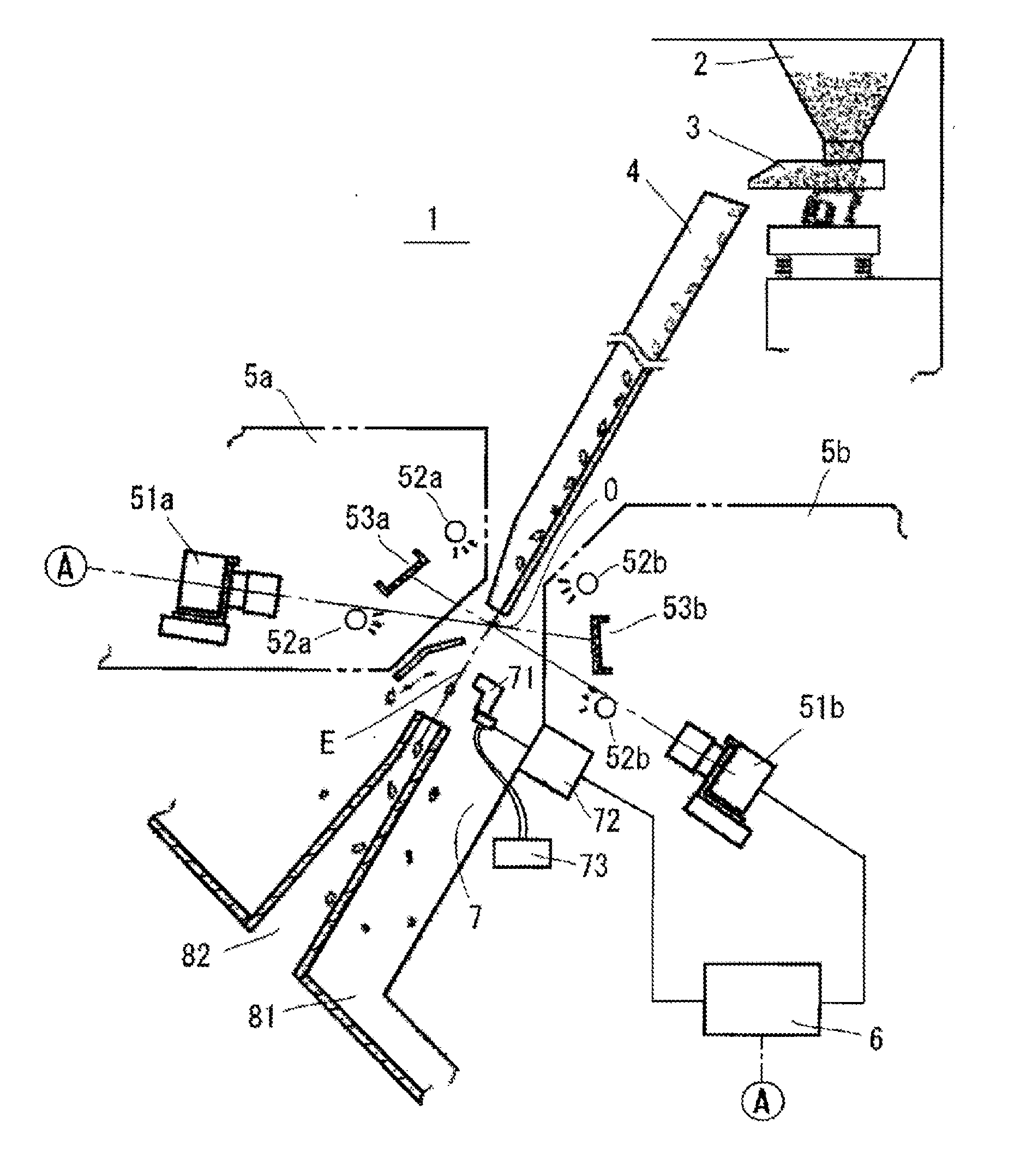 Piezoelectric valve and optical granular material-sorting apparatus utilizing such piezoelectric valve