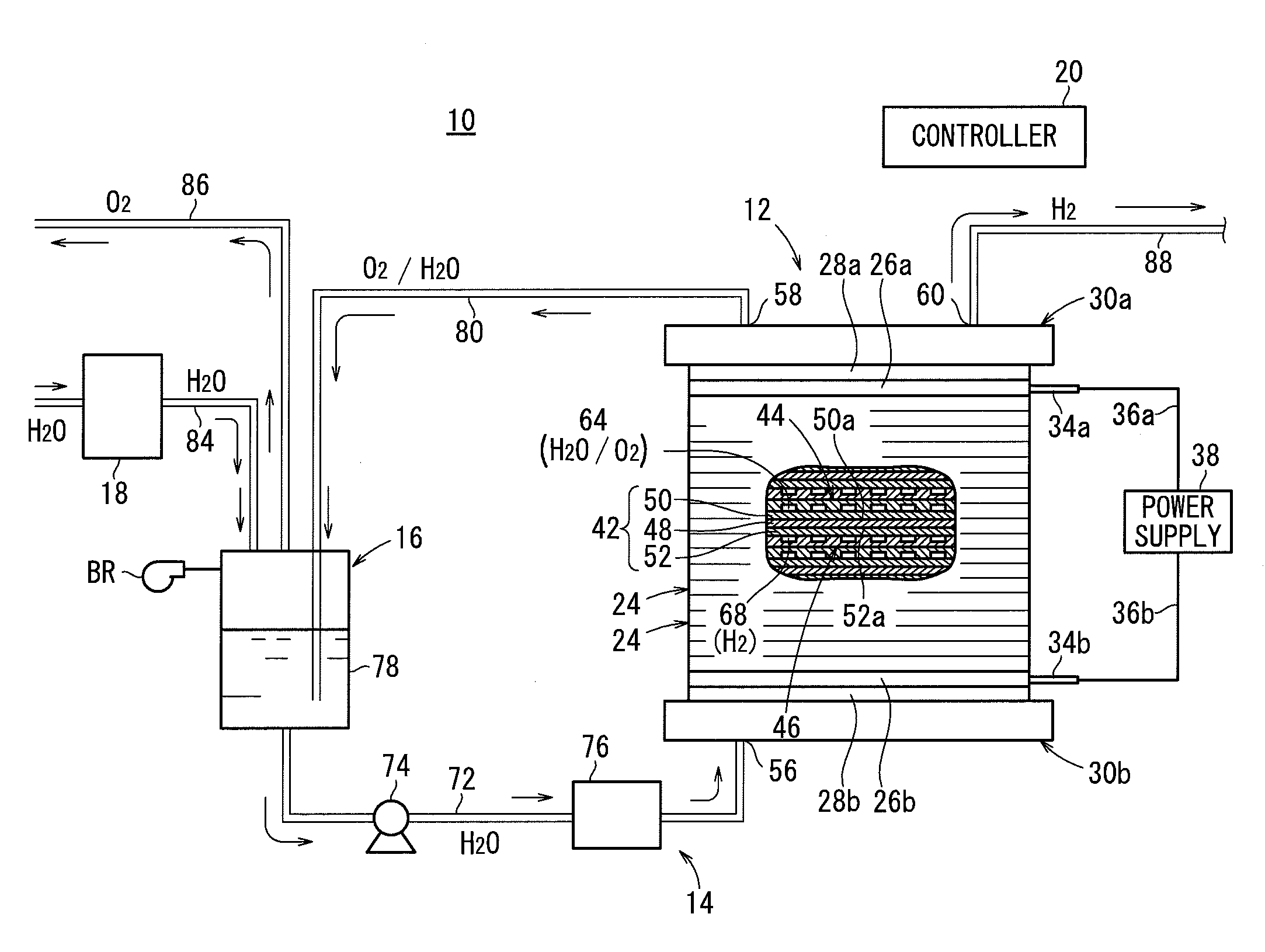 Water electrolysis system and method of operating same