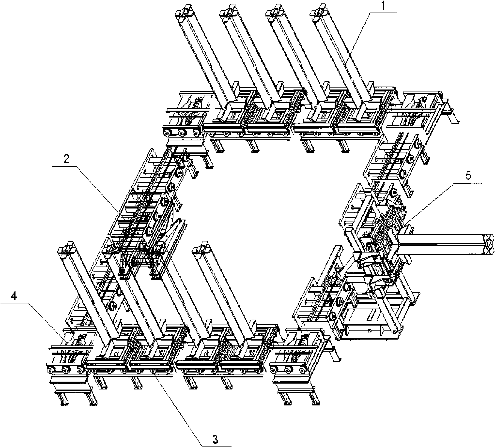 Vertical conveying system for core winding frame