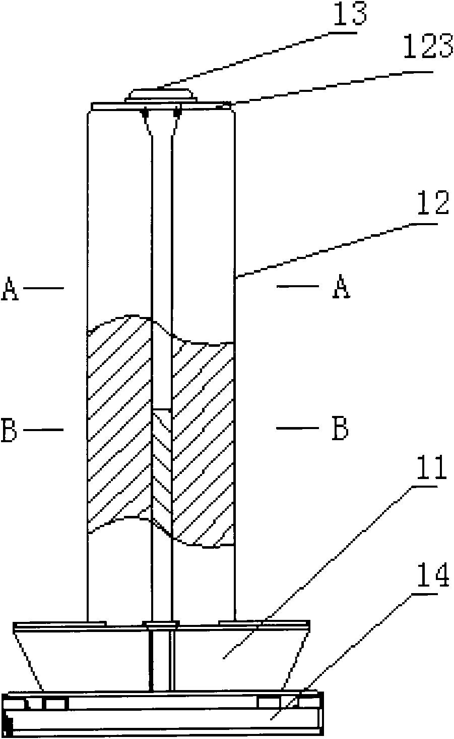 Vertical conveying system for core winding frame