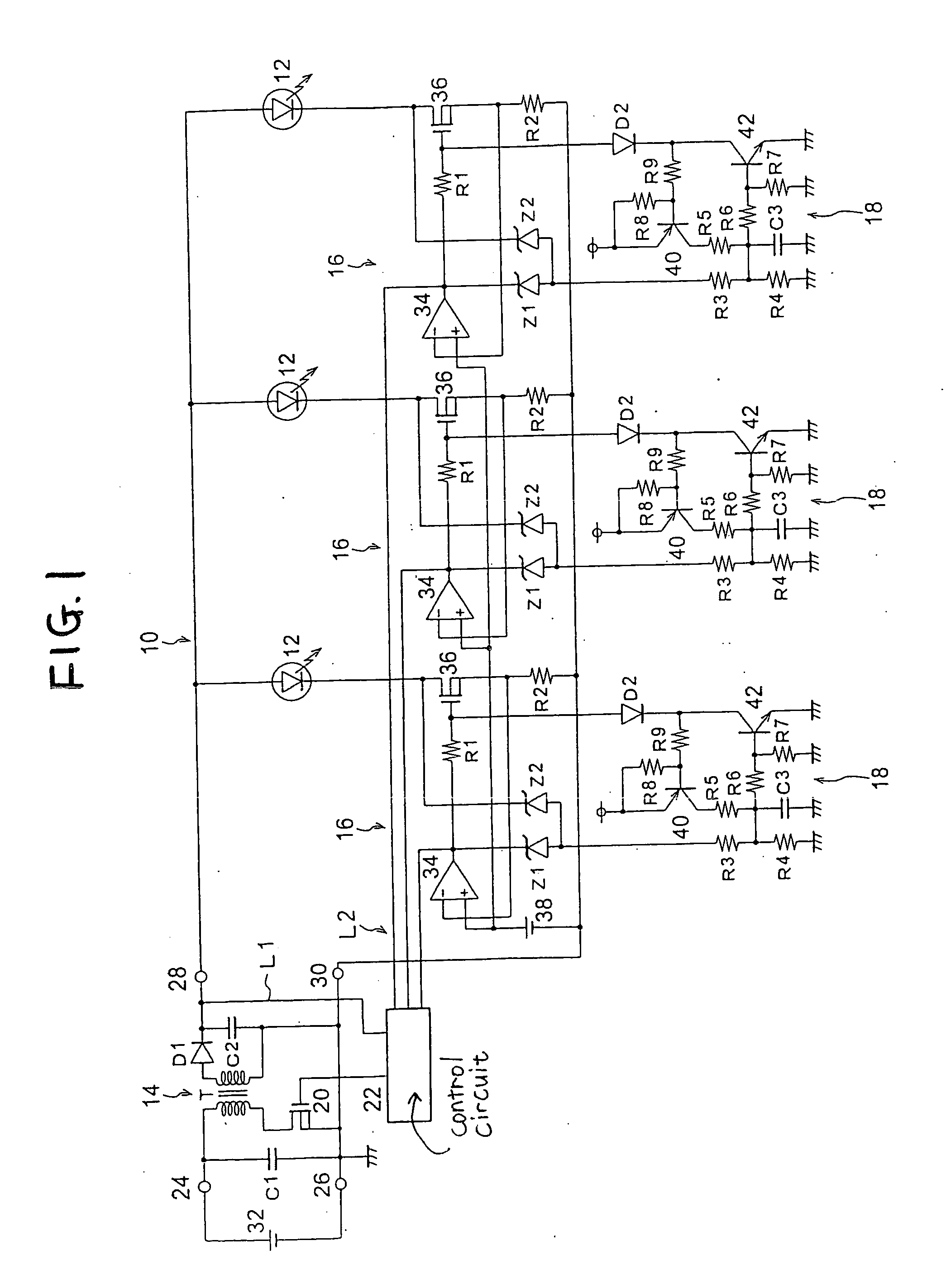 Lighting control circuit for vehicle lamps