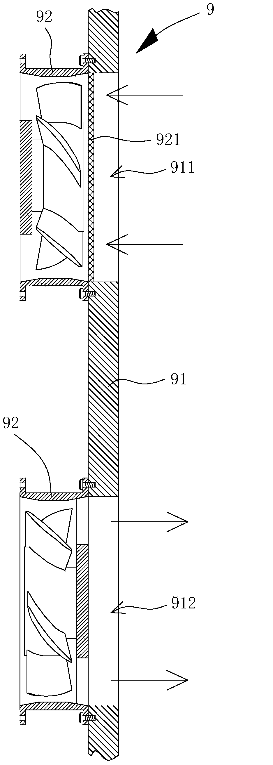 Air current exchange device