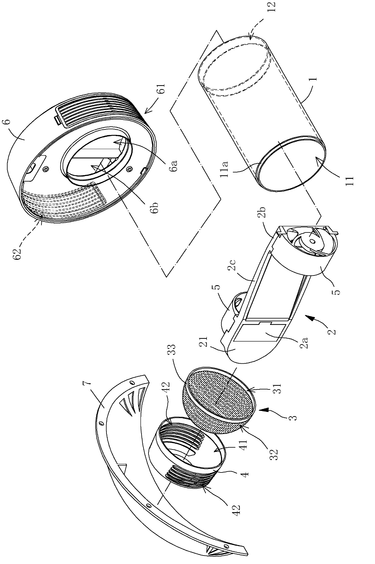 Air current exchange device