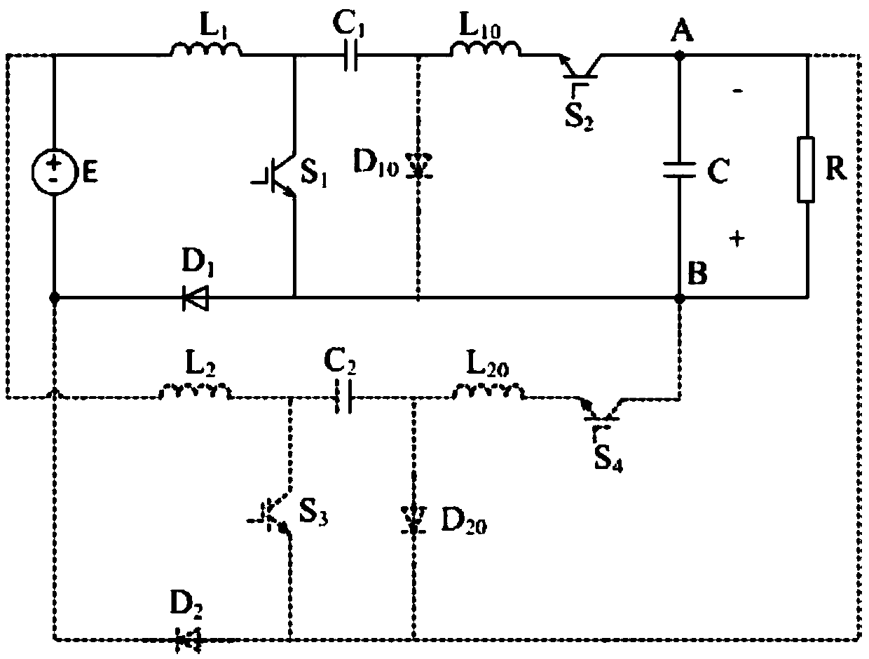 Modular dual-CUK step-up-down output anti-parallel combined inverter