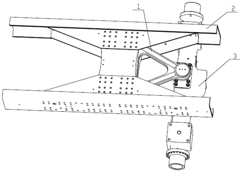 Integrated triangular thrust rod assembly